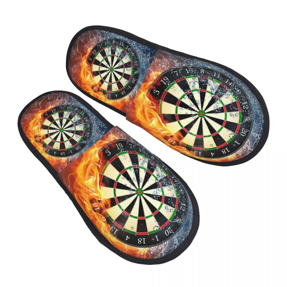 Custom Darts Board Memory Foam Slippers Women Comfy Warm Arrow Archery Target Darts Board House Slippers