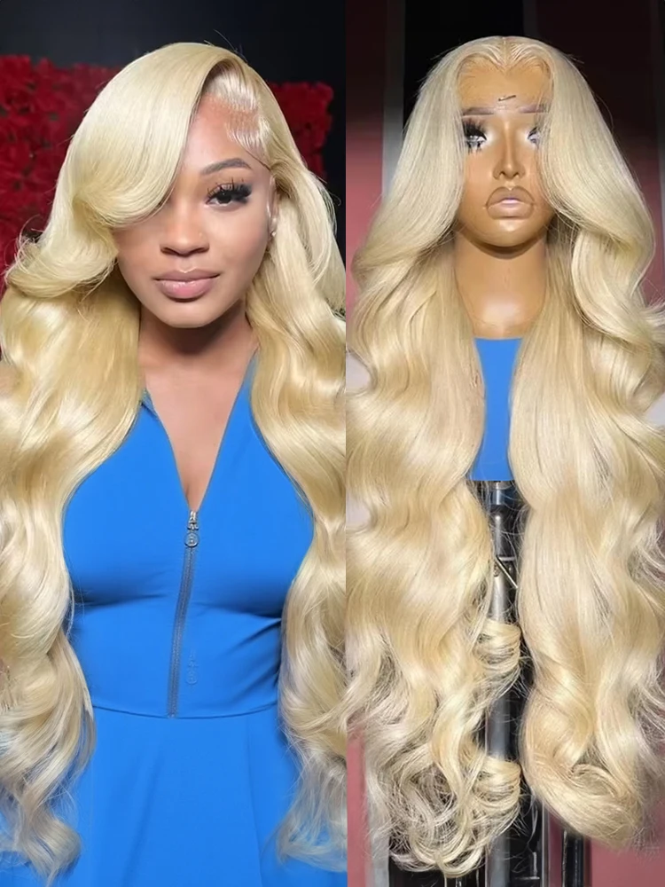 

30 40 дюймов Объемная волна Блондинка 613 Парики фронта шнурка Бразильские медовые цвета 13x4 13x6 HD Парики из натуральных волос на кружеве для женщин 250%