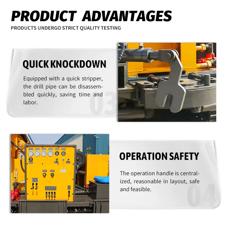 지질 탐사 시추 장비 크롤러 유압 시스템 (DTH 해머 포함, 시추 깊이 200m-800m)