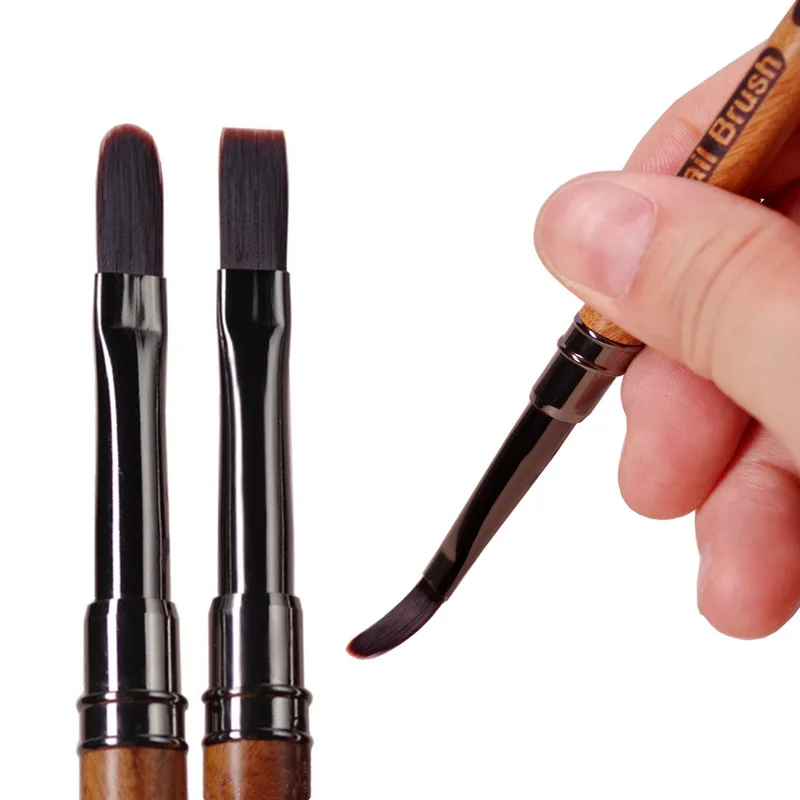 2Style Sandalwood Gel Painting Brush Nail Art Acrylic Builder Accessory for Gel Tip Extension Professional Nail Art Brushes