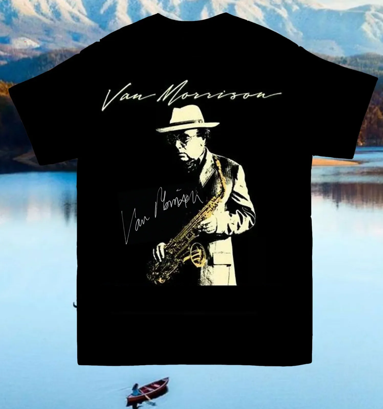 Rare Van Morrison Tour 80s Signature Black T- Shirt S to 5XL Gift For Fan PM257