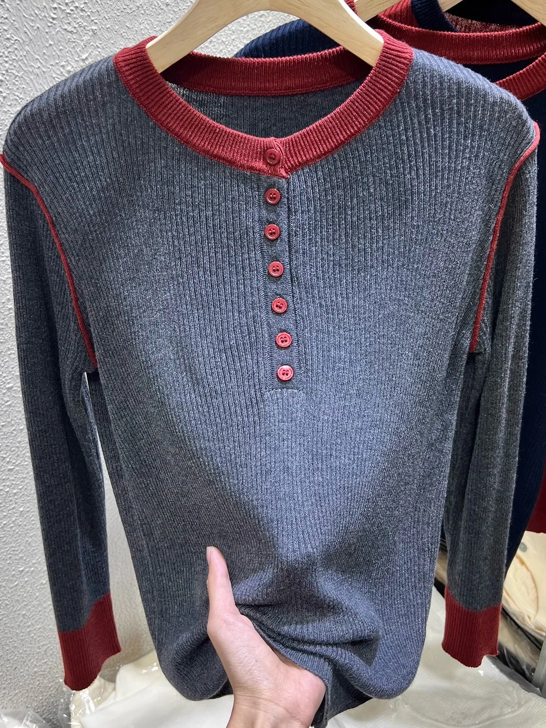 

Утягивающий вязаный круглый свитер Ne, женский осенне-зимний цвет Faion Blo Base Layer, модный длинный трикотаж све