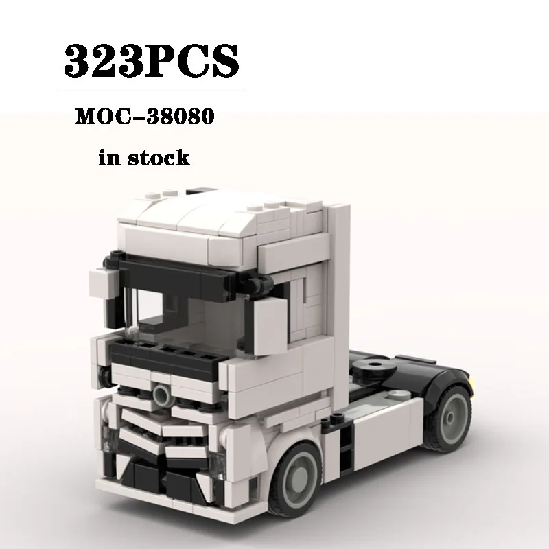 

Building Block MOC-38080 Semi-trailer Truck Model Construction Ornaments 323PCS Puzzle Children's Birthday Gifts Christmas Toys