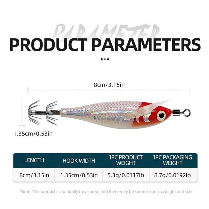 ShareShark 5 Stück/Box 8CM/5.3G Garnelenköder mit Tintenfisch-Jighaken, Drehgelenk, Leuchtend, Realistisch, Bionischer Kunstköder – Detail 4