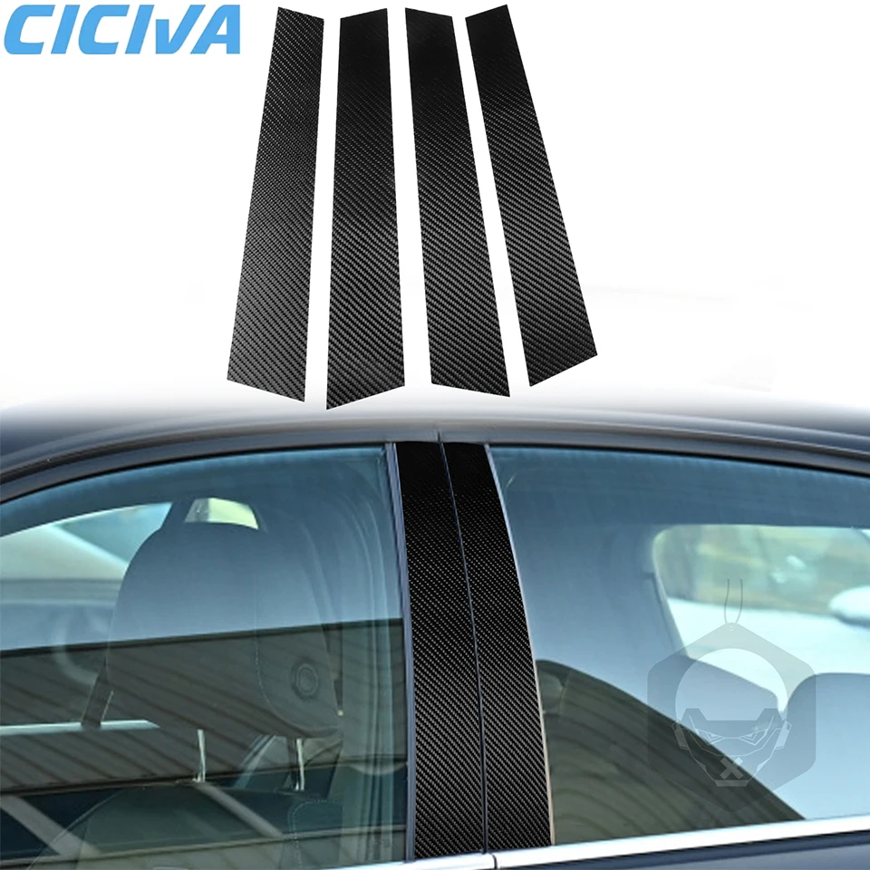 

Real Black Carbon Fiber Door Center Pillar Decoration Decals For Volkswagen VW Golf 8 MK8 2020-2023 Car Interior Accesorios