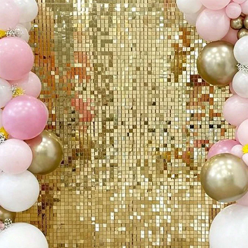 2M X 1M Balloon Rain Curtain Gold Bright Color Party Decoration Fashion Accessory For Wedding Anniversary Grant Event Birthday