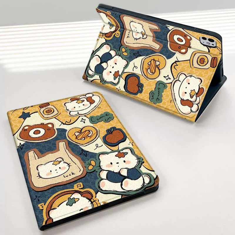 

Cartoon Animal Retro Pattern For iPad mini Air 1 2 3 4 5 6 7 6th 7th 9 11 13 M3 M2 gen 7.9 8.3 10.9 Inch 2025 Tablet Case