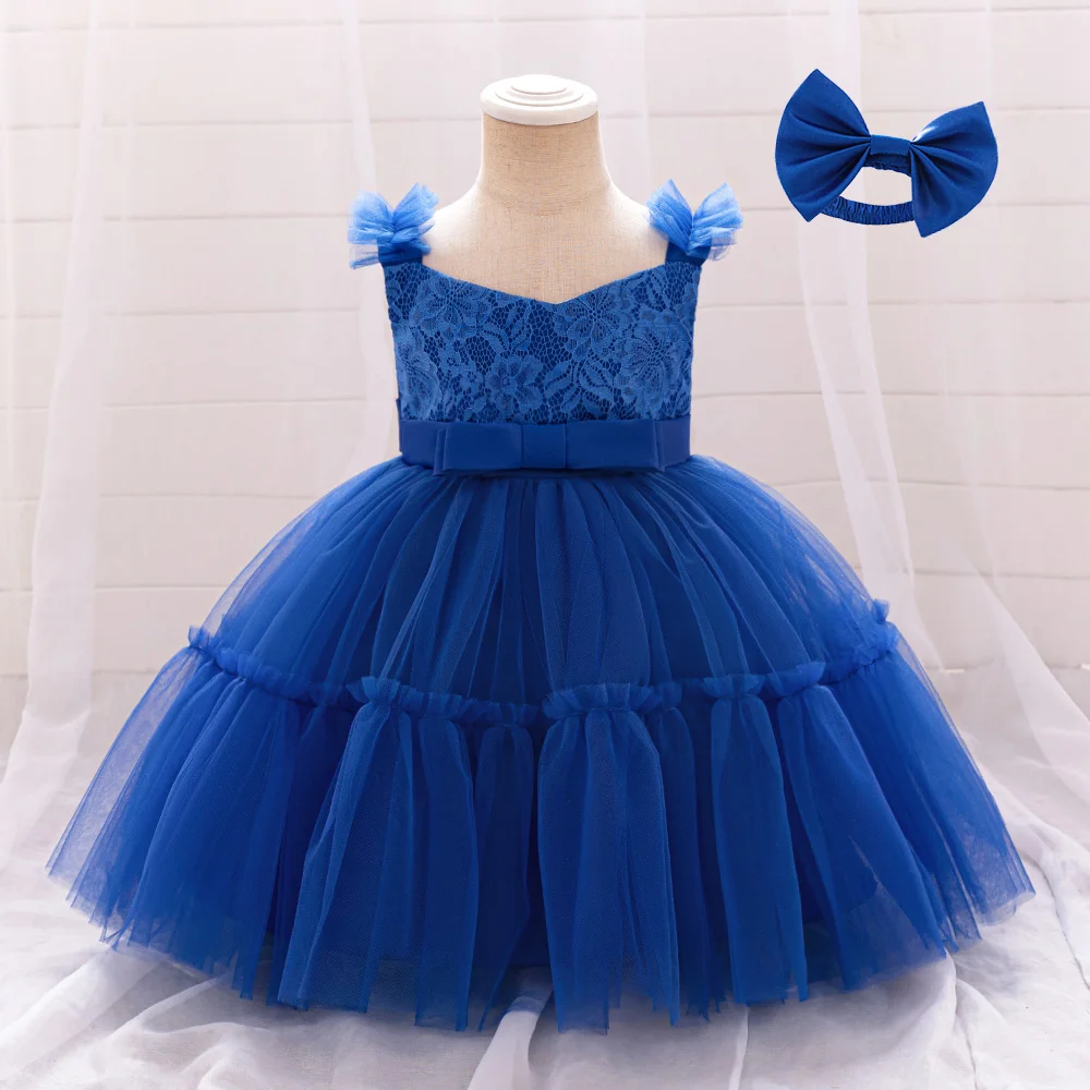 2pcs Baby Girl Lace Dresses Toddler Girls Birthday Party Dress Princess Tutu Gown For Infant Kids Summer Casual Clothes Costumes