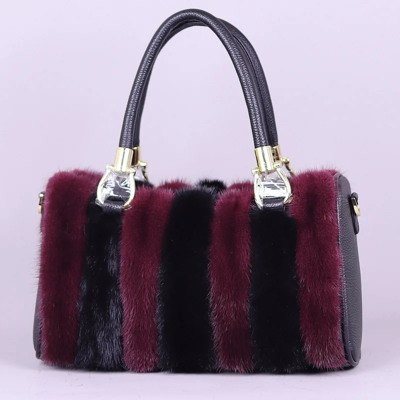 

Женская сумка Зимняя дизайнерская сумка Элитный бренд Сумки из норки Сумка на плечо Простая офисная женская меховая сумка Сумки Кошельки