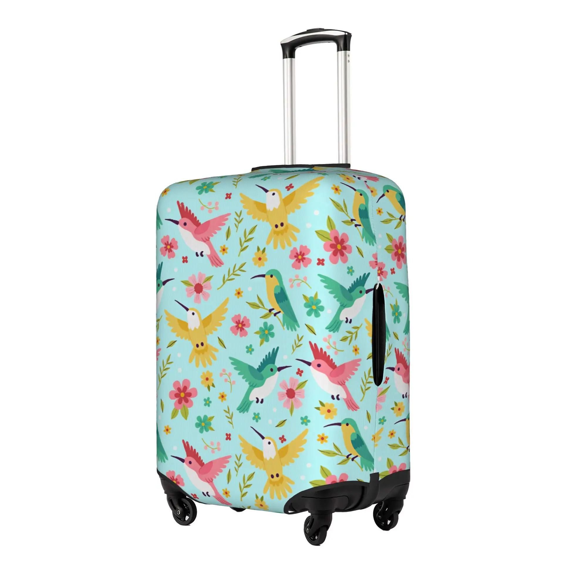 Tropical Hummingbird Luggage Cover Elastic Hawaiian Style Botanical Flowers Travel Suitcase Protective Covers Suit For18-32 inch