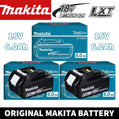 Authentic Boxed Makita 18V 6.0Ah Battery BL1860B Lithium-Ion Rechargeable Battery Power Tool Battery DC18RC Charger Combo Kit