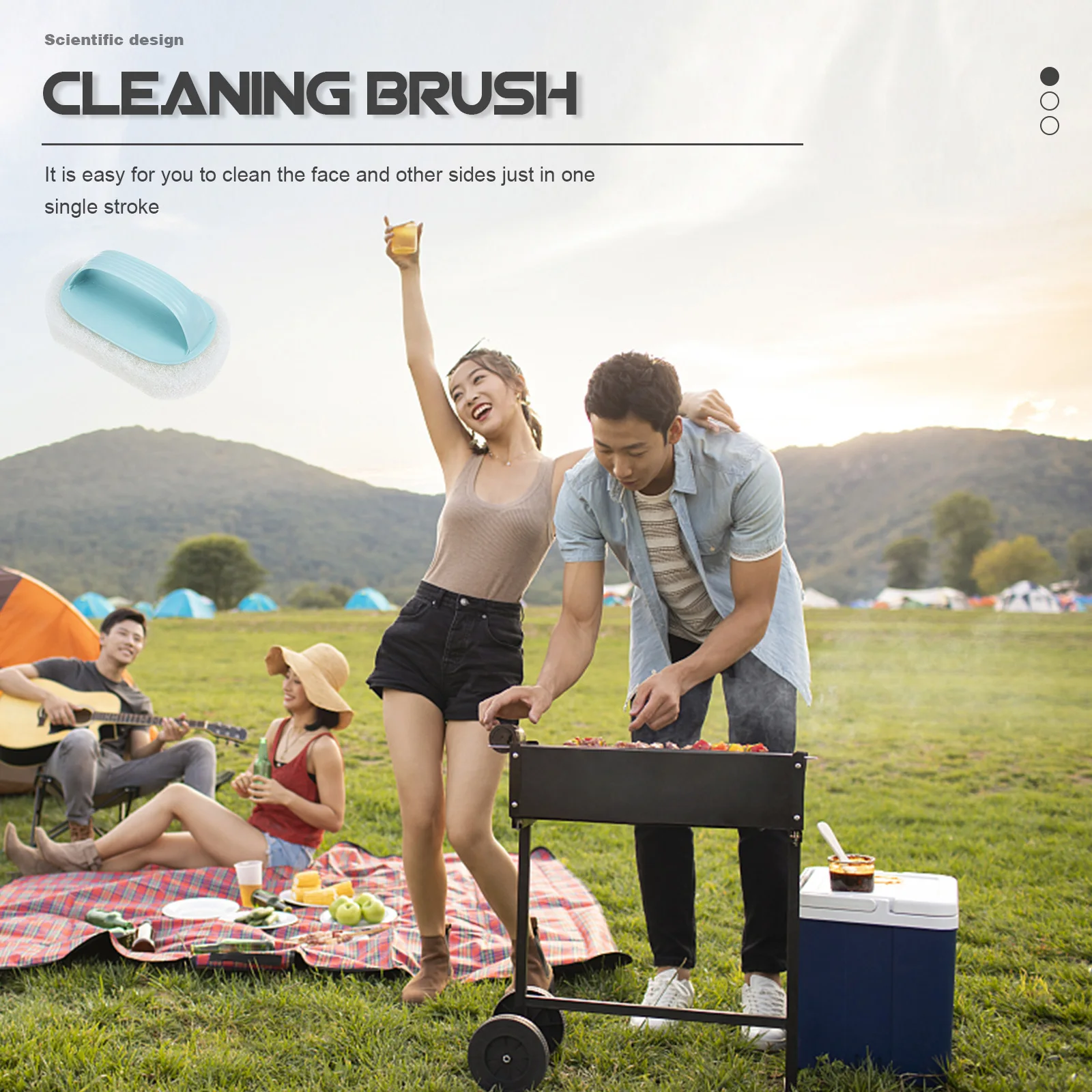 

6pcs Cleaning Brush for Grill Bbq Cleaning Brush Bristle Free Sponge Oil Grease Rack Kitchen Bath Oven Cleaner Tool Set