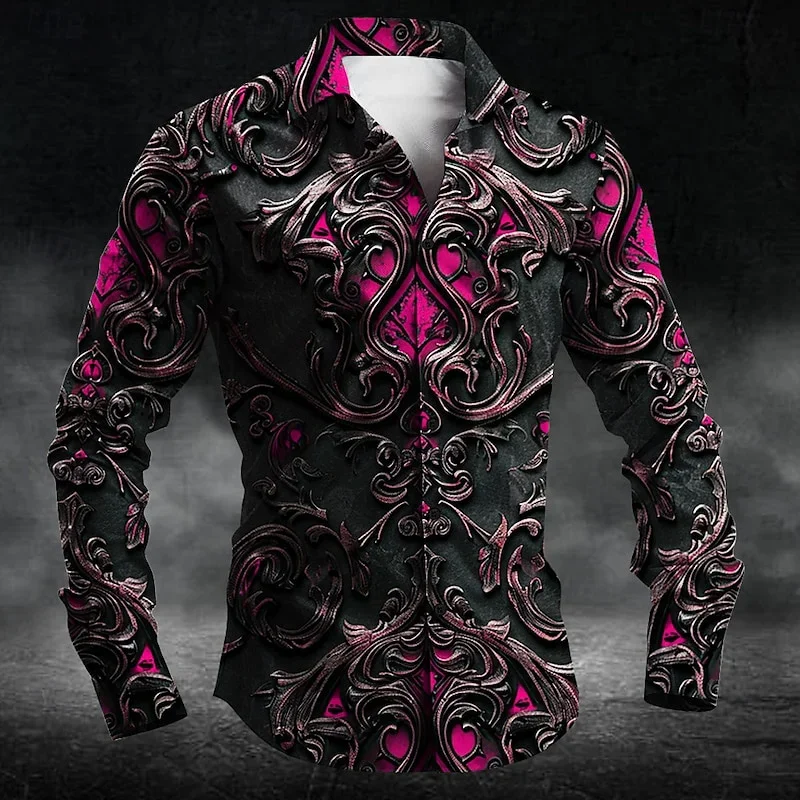Men\'s casual outdoor street T-shirt long sleeve 3D shirt soft and comfortable new three-dimensional fashion plus size US size