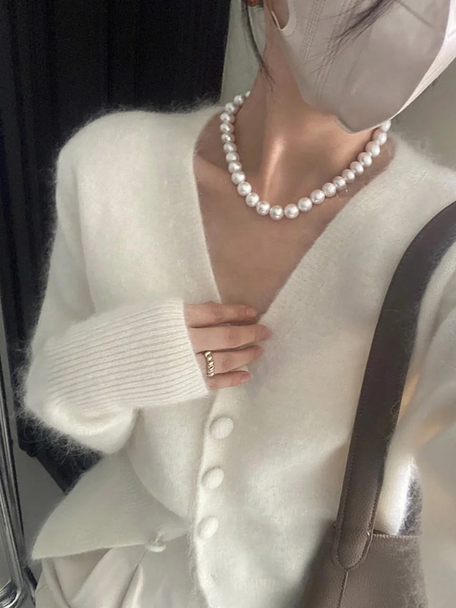 

Women's Knitted Cashmere V Neck Sweater Clothing Spring Autumn Base Trendy Inner Wear Autumn Winter Fashionable Elegant Top M3