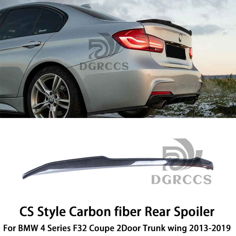

Для BMW 4 серии F32 Coupe 2-дверный задний спойлер из углеродного волокна в стиле CS, крыло багажника 2013-2019, праймер из углеродного волокна FRP