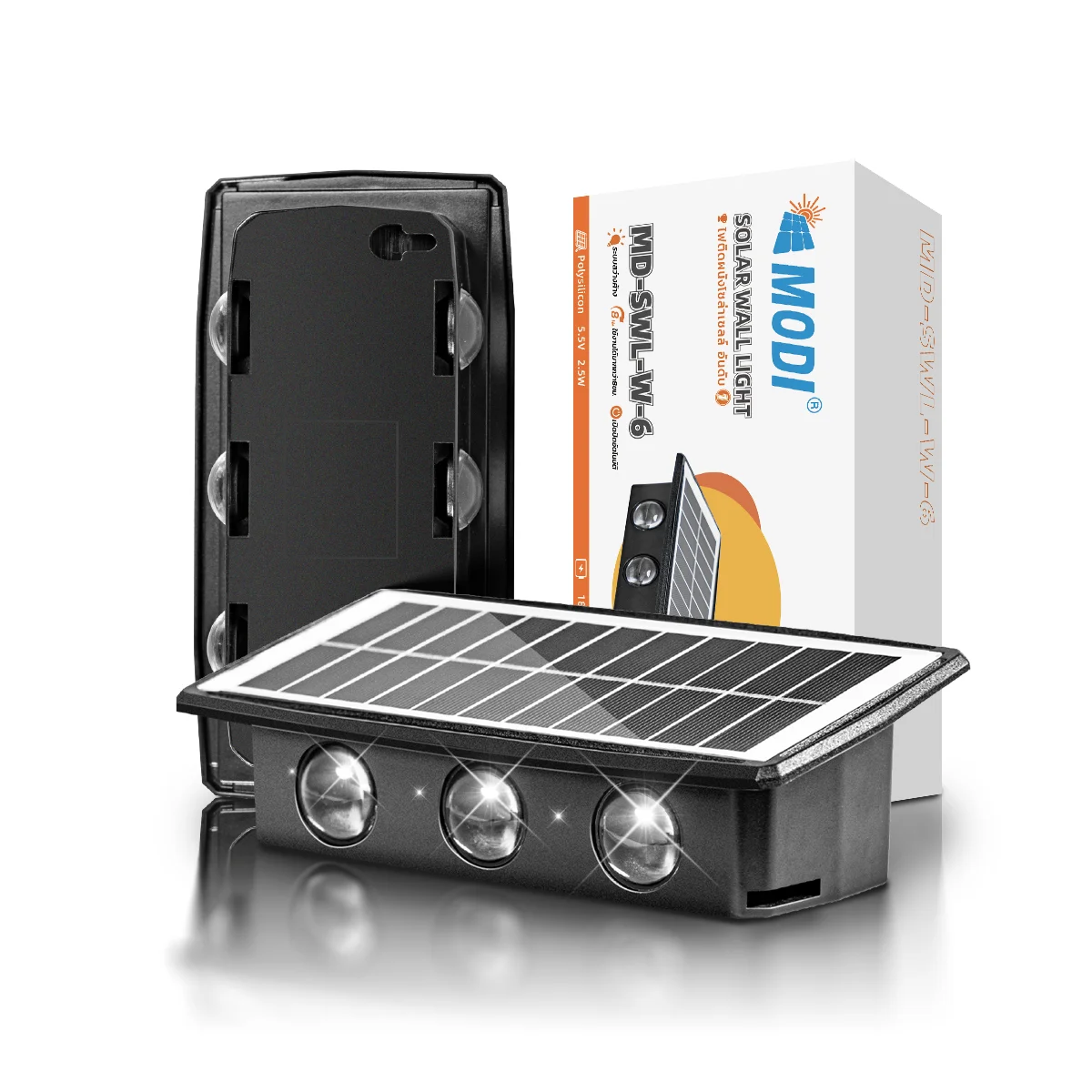 مصابيح غسيل الجدار الخارجية بالطاقة الشمسية IP65 مقاومة للماء - مصباح LED أبيض وذهبي موفر للطاقة للواجهة والسياج وإضاءة المناظر الطبيعية