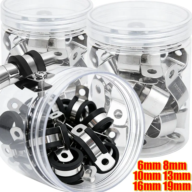 

Stainless Steel Pipe Clamps Set Secure Rubber Cushioned Storage Case Assorted Sizes Car Boat Home Improvement Clamp Assortment