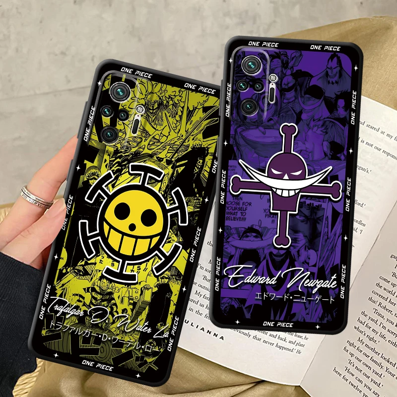 Anime One Characters Piece Case for Xiaomi Redmi Note 9S 10S 12s 9 10 11 12 Pro 7 8 13 14 Pro Plus 11s Black Soft Phone Cover