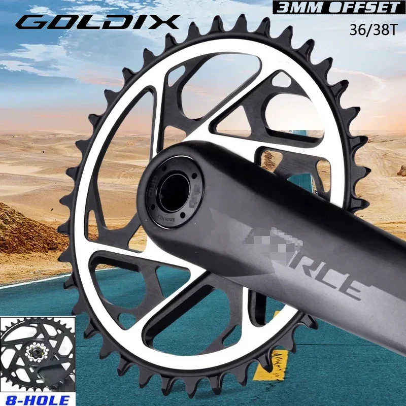 

Звездочка GOLDIX MTB: смещение 3 мм, 8 болтов, полая узкая звездочка с ЧПУ — широкая звездочка, 34–40 т для велосипедов 10/11/12s