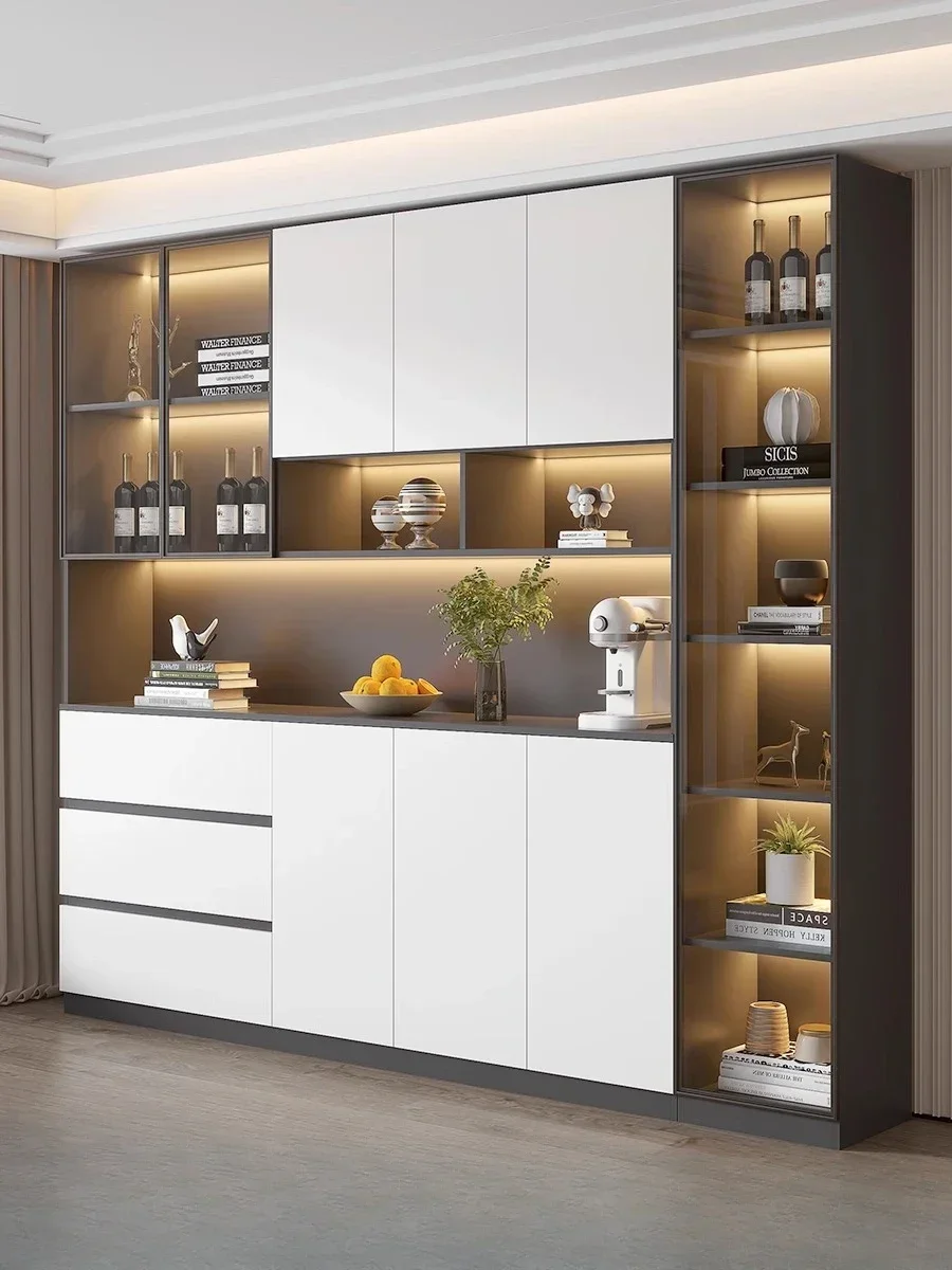 Simple Wood Wine Cabinet Display With Glass Door Exhibition Storage Wine Rack Model Display Case Vitrinas Wine Cabinet Furniture