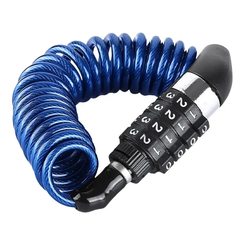 AliExpress NONE ●Motorcycle Bicycle Anti-Theft Chain 4-Digit Password Combination Helmet Lock Safety Portable Cable Lock Durable Wire Rope
