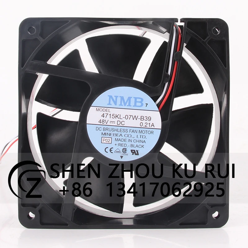 

4715KL-07W-B39 Case Cooling Fan for NMB DC48V 0.21A 120X120X38MM 12038 12CM Frequency Conversion Server Heat Dissipation