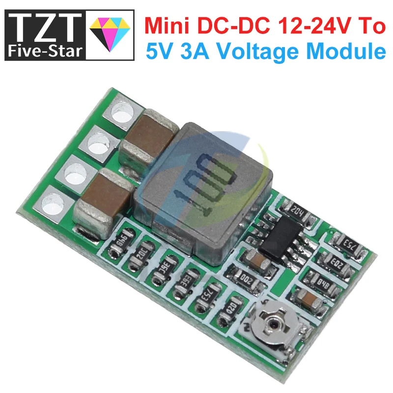 Mini DC-DC 12-24V To 5V 3A Step Down Power Supply Module Voltage Buck Converter Adjustable 97.5% 1.8V 2.5V 3.3V 5V 9V 12V