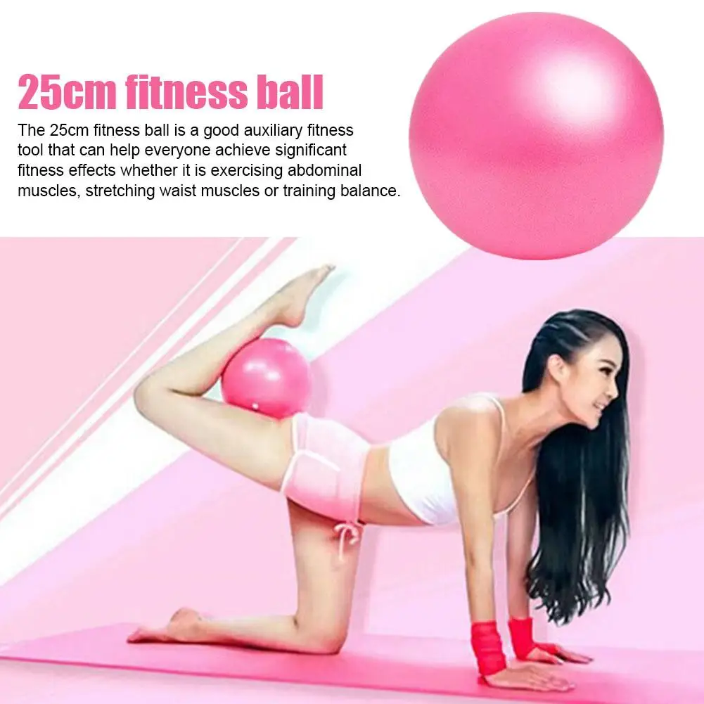 25cm Yoga Ball Pilates Balls Fitness Anti Burst Pregnancy Exercise Indoor Supplies Training Household Balls PVC S6C4