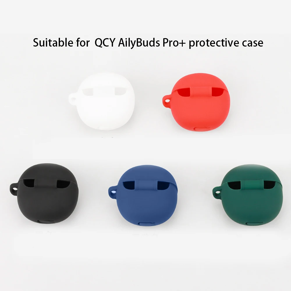 For QCY AilyBuds Pro+ Case Solid Color Silicone Bluetooth Earphone Cover for QCY Aily Buds Pro+ Shockproof hearphone box fundas