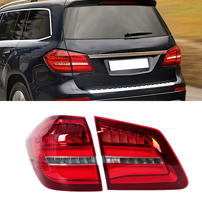 LED Taillights For Mercedes Benz GLS CLASS X166 2016 2017-2019 Brake Light Parking Light Turn Signal Warning Light Driving Light