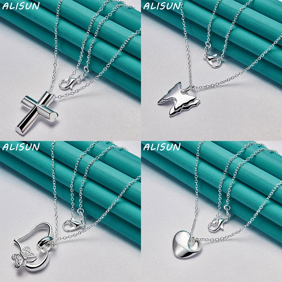 

ALISUN 40-75cm 925 Sterling Silver Design Pendant Necklace For Women Men Charm Trend Birthday Gifts Fashion Party