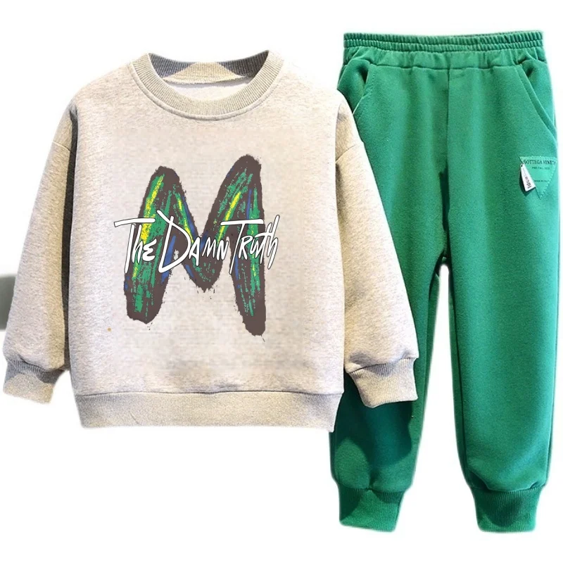 الخريف الأطفال الصبي الملابس مجموعة طفل الفتيات الكرتون المطبوعة بلوزات البلوز بلوزات وسراويل دعوى طويلة الأكمام رياضية