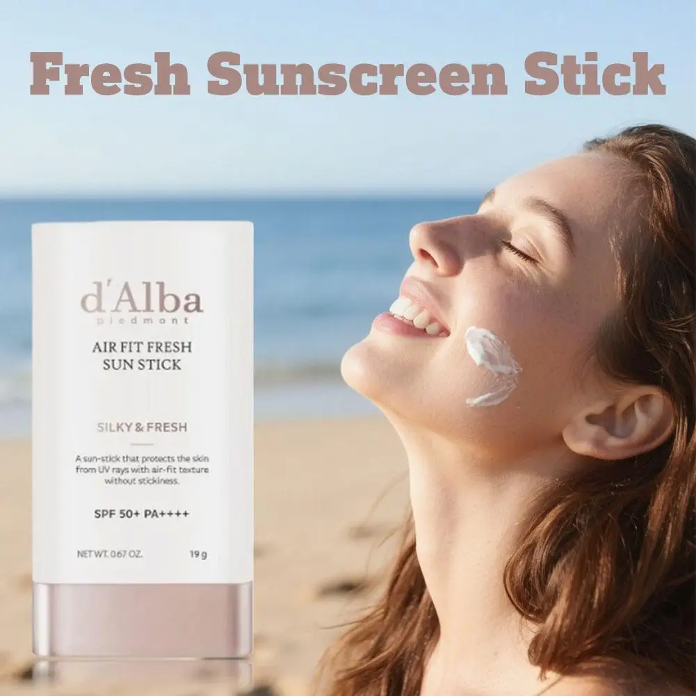D'Alba Air Fit Fresh SPF50+ عصا واقية من الشمس مهدئة للبشرة الحساسة ترطيب عصا الشمس غير لزجة اشراق العناية بالبشرة