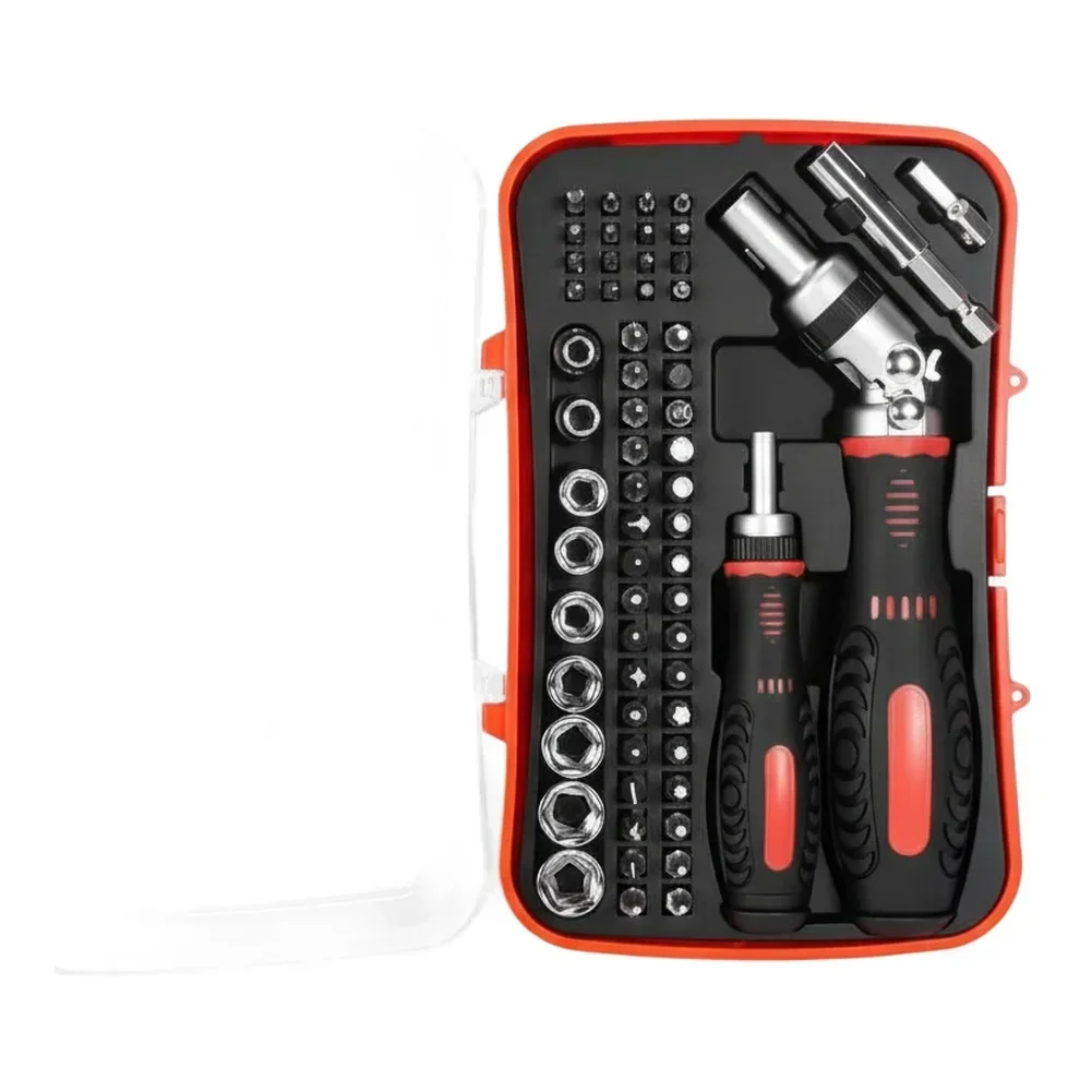 Ratcheting Screwdriver Set Magnetic Screwdriver Bit Set With Rotatable Ratchet Handles Sockets Bits Household Repair Tool Kits