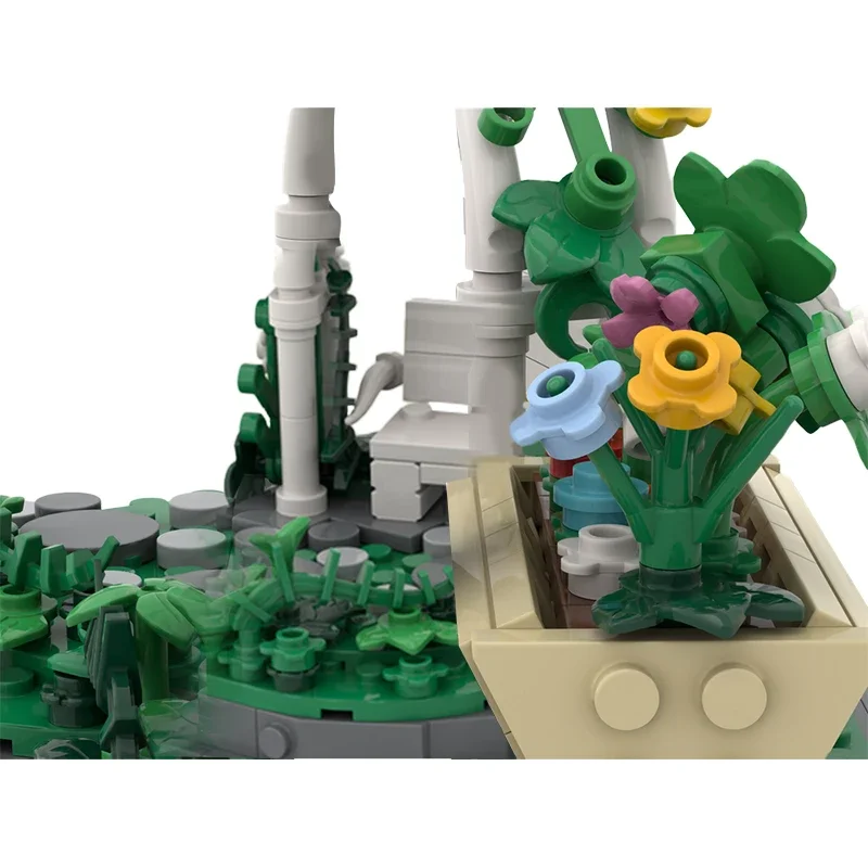 Gobricks moc o jardim blocos de construção modelo cidade parque jardim kit criativo cidade vista rua tijolos montagem brinquedos crianças presentes