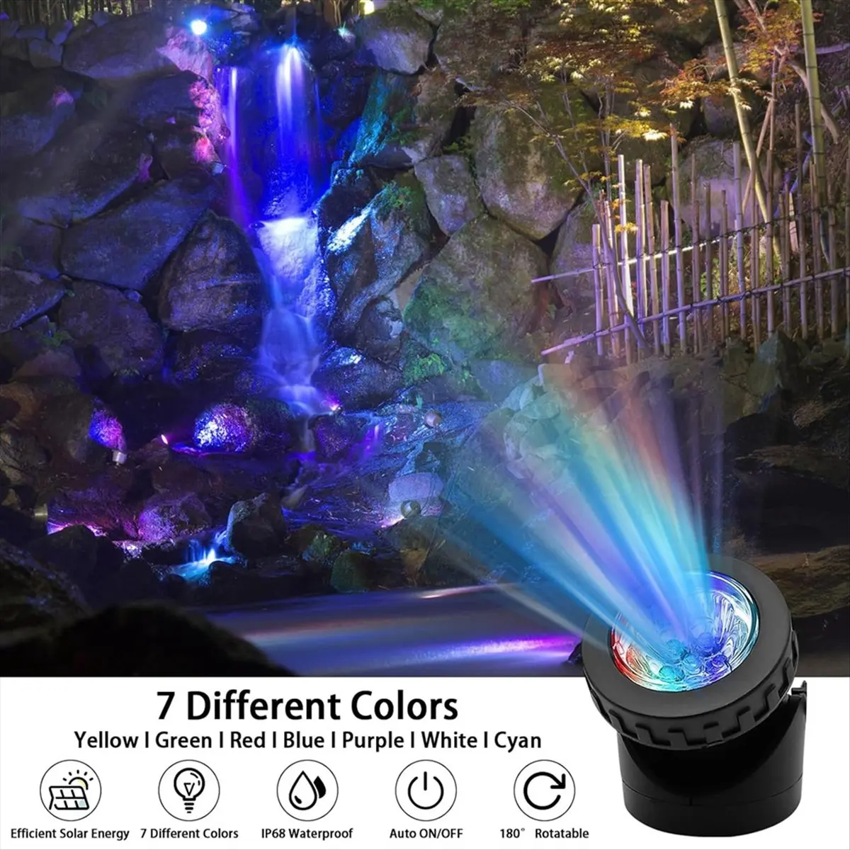 

Солнечные прожекторы CLOS для прудов, светодиодные подводные светильники с двумя головками, водонепроницаемые ландшафтные прожекторы для подводного освещения C