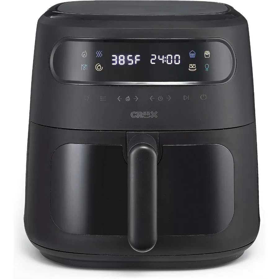 

x Marshmello 8.0 QT Digital Air Fryer with TurboCrisp Technology Touch Screen Temperature Control Timer and Auto Shut-off Fully
