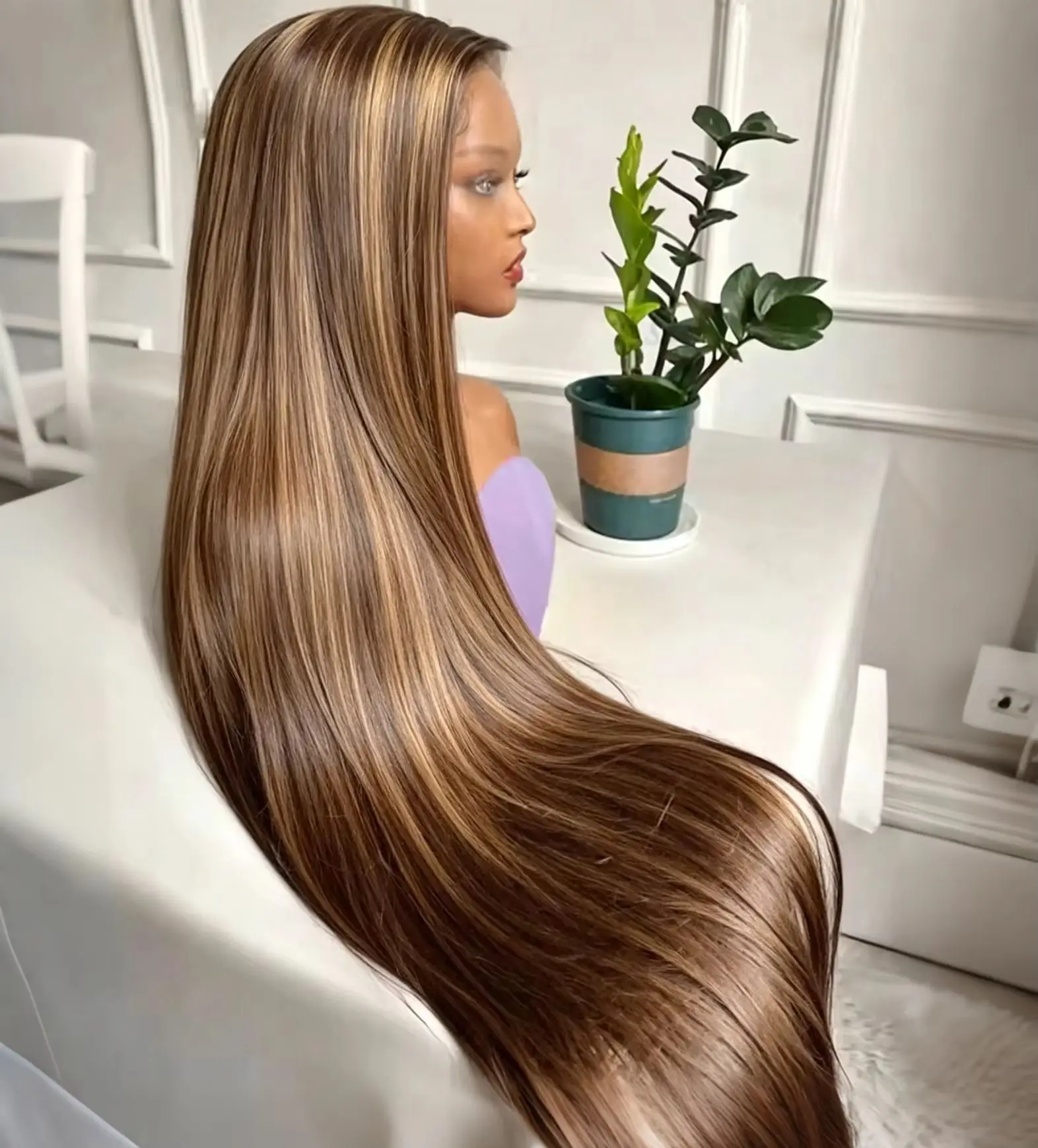 

13x6 Ombre Highlight Lace Front Wigs Human Hair with Baby Hair 4/27 Honey Blonde Straight 13x4 HD Lace Frontal Wigs Human Hair