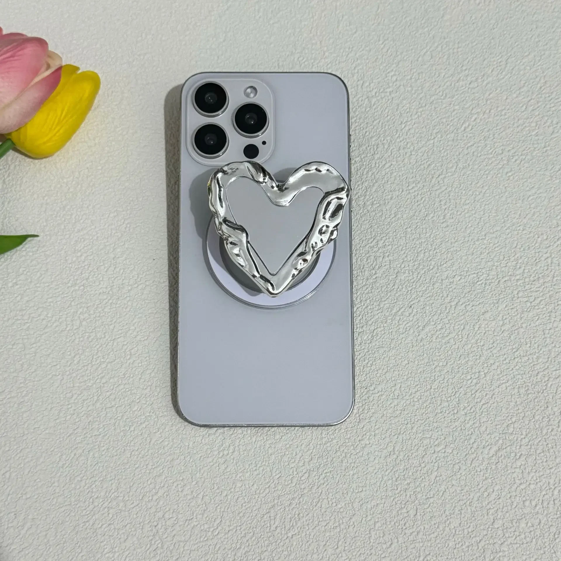 

Creative Irregular Metal Magnetic Phone Grip For iPhone 17 16 Pro Max Finger Bracket Holder