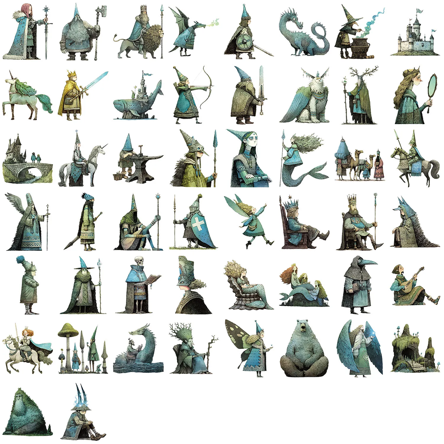 50 قطعة من ملصقات الحيوانات الأليفة من Fairy Tale Magic World لتزيين الفارس DIY لوازم مكتبية للأطفال #5