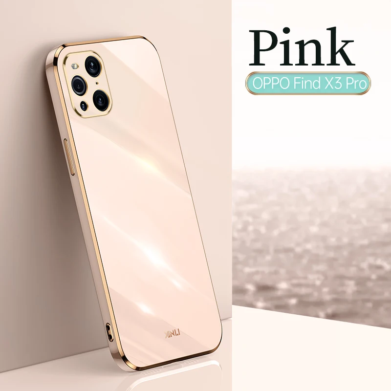 Luxuriöse, glänzende, quadratische TPU-Handyhülle für Oppo Find X3 Pro 5G Findx3 X3pro, weiche Silikon-Rückseite