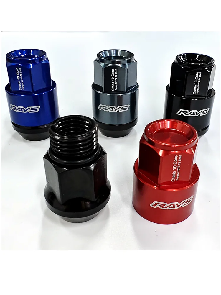 Exterior Parts Jdm Accessories Rays Car Wheel Racing Lug Nuts Hub Screw M12*1.5/1.25 M14*1.5 20Pcs Wheel caps