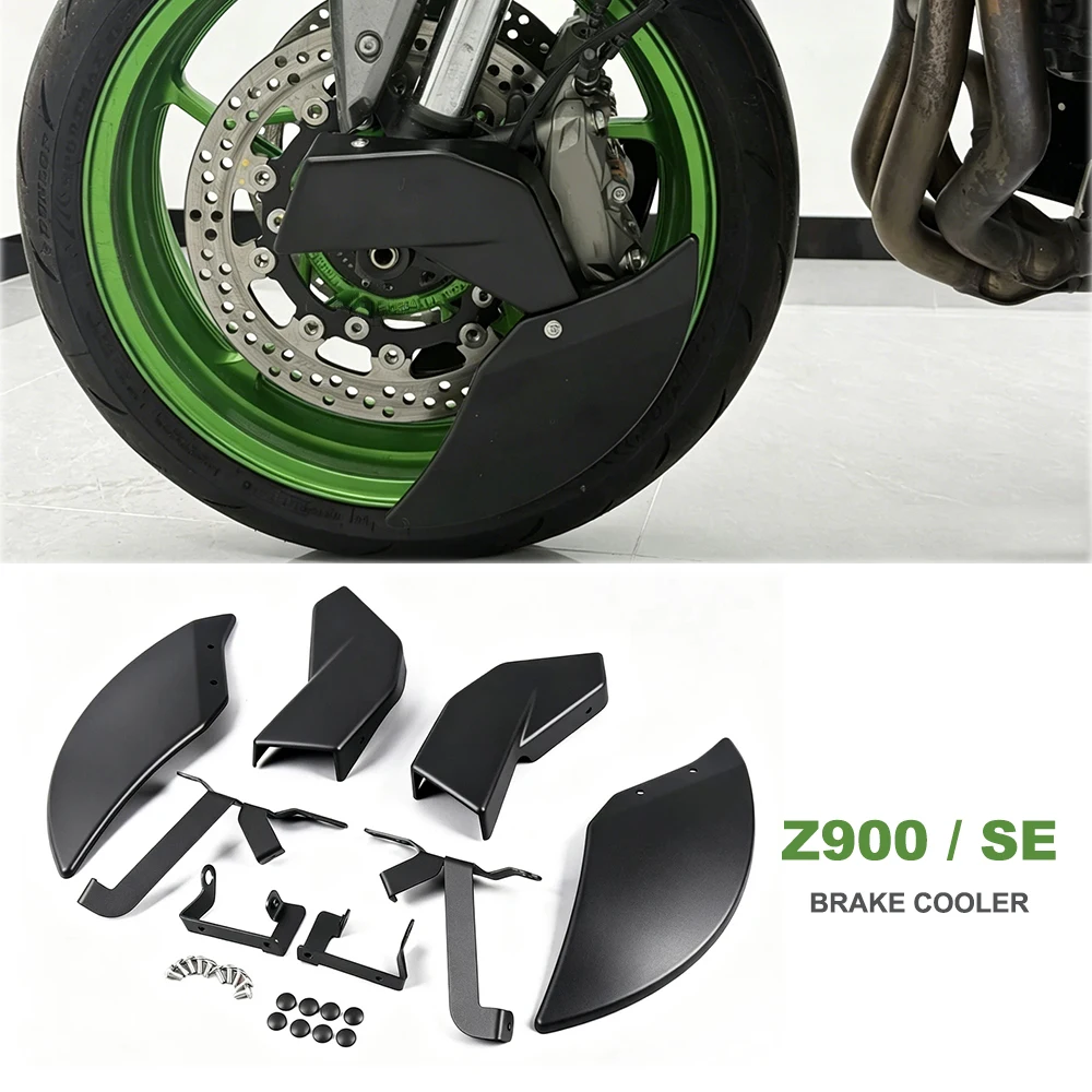 

Motorcycle Brake Cooler Air Duct Caliper Cooling Guard For Kawasaki Z 900 Z900 SE 2025 2026 Front Brake Radiator Protector Cover