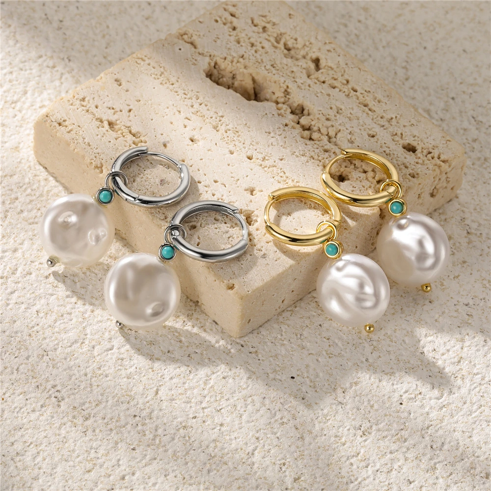 CANNER-Pendientes de cadena de Plata esterlina 925 para mujer, joyería coreana INS, con gota de perla, para boda, 925