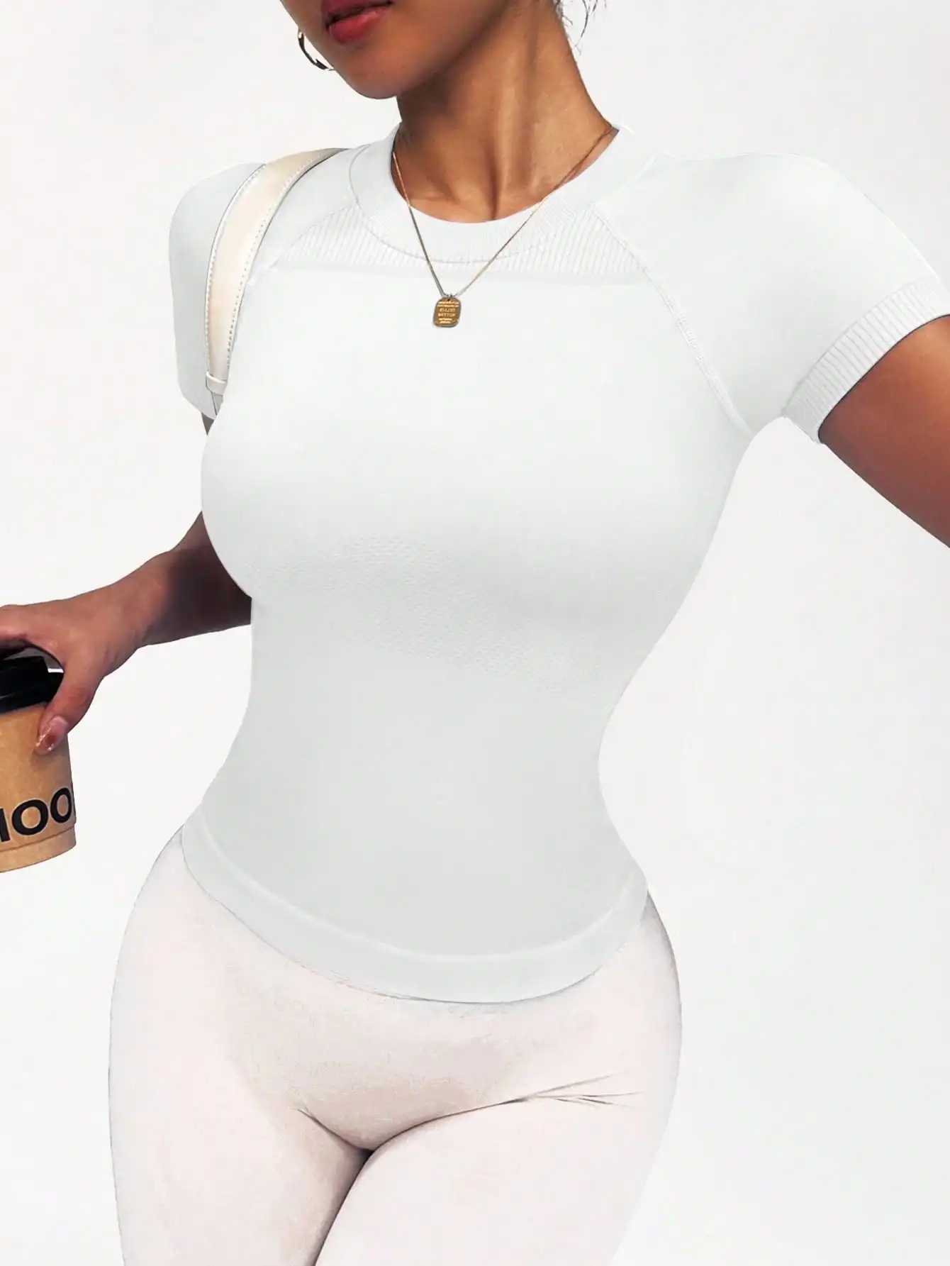 New Unisex Short-Sleeved Tops, Long Tops, Breathable, Highly Elastic, Slimming, Suitable for Yoga and Running, Can Be Worn Daily image 2