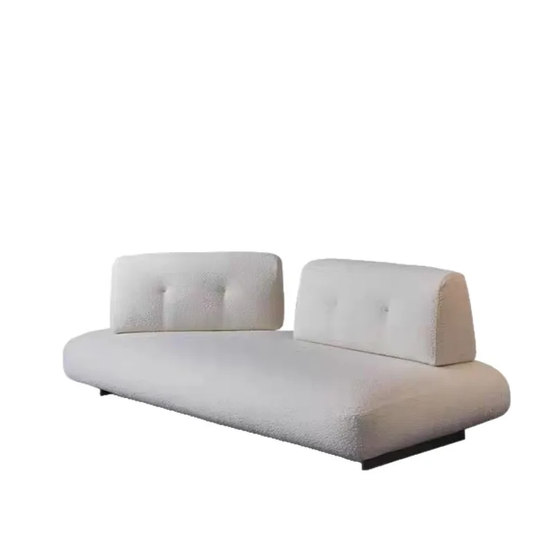 

Minimalist style design, small apartment, large flat floor, double-sided mobile by wrapping lamb wool croissant bag, backing