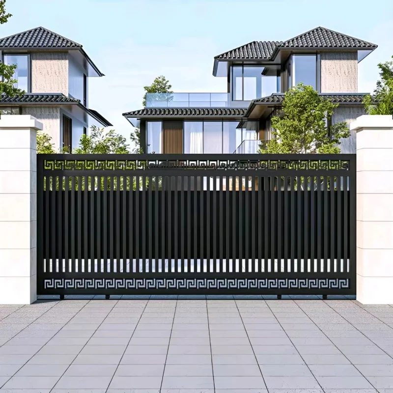 custom.Aluminum Fence Gate Commercial Outdoor Entrance Foshan Manufactured Automatic Sliding Door Patio Entr
