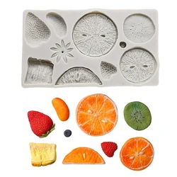 Fruit Silicone Fondant Mold Strawberry Lemon Kiwi Slice Blueberry Chocolate Candy Mould Cake Decorating Tool Polymer Clay Resin