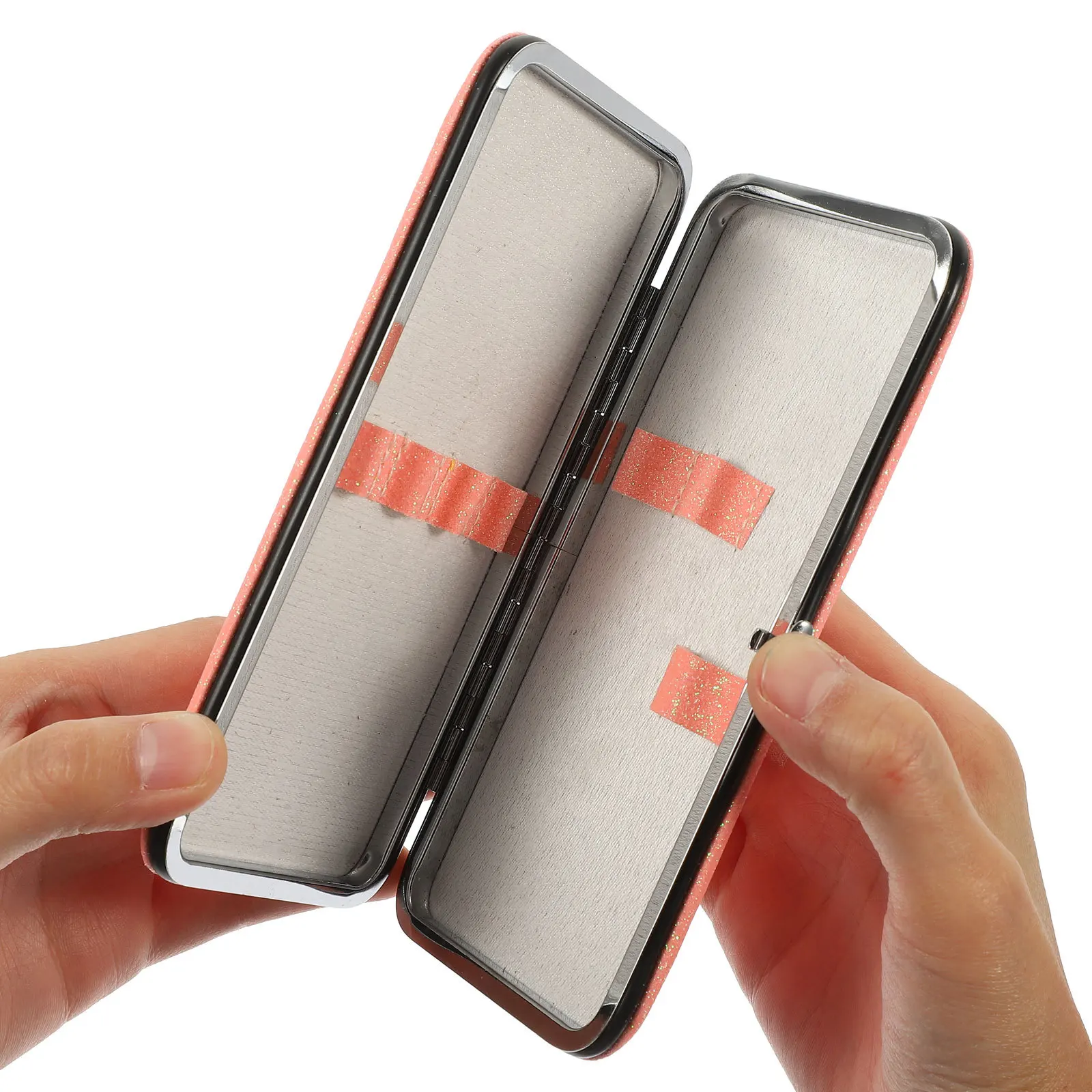Eyelash Tweezers Box Magnetic Fabric Portable Storage Organizer Makeup Tool Case Lash Tweezer Holder Storage Container