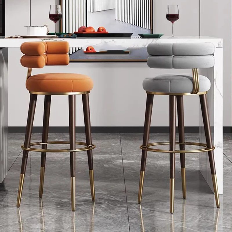 

Leather Metal Bar Chairs Height Living Room Accent Modern Balcony Design Bar Chairs Relaxing Kitchen Cadeira Trendy Furniture